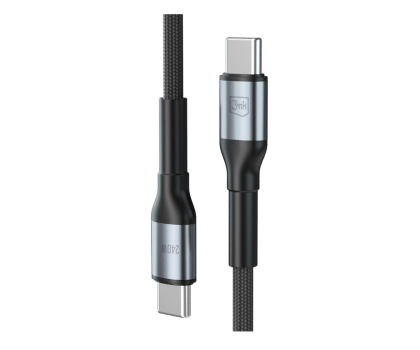 Kabel 3mk Hyper Cable N-SERIES C to C 2m PD 3.0 QC 3.0 48V/5A 240W Bla